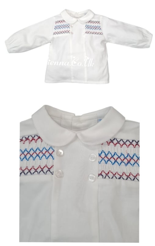 Mac ilusion 2 piece Tartan set With Smock Detail For Newborn