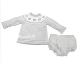 Martin Aranda Cute Baby Boys Two Piece Teddy bear Outfit 038-30066 Grey