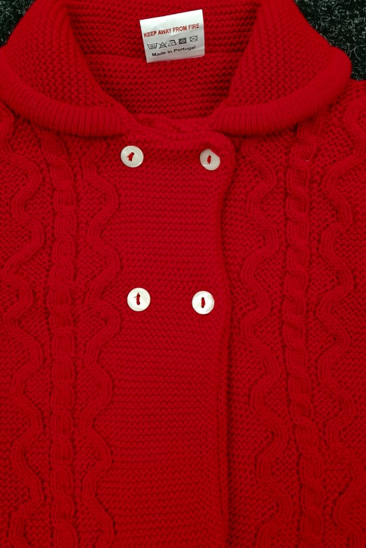Little Nosh Baby/Newborns Chunky Knit Cardigan/Coat 105 Red