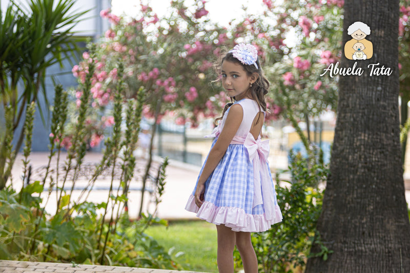 Abuela Tata Blue & Pink Headband To Match Dress - 2599319 - 0899319