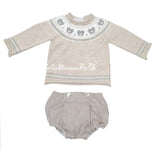 Martin Aranda Cute Baby Boys Two Piece Teddy bear Outfit 038-30066 Beige