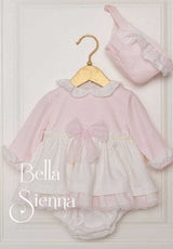 Dolce Petit Pink & Ivory Dress, Pants & Bonnet Set - 2004