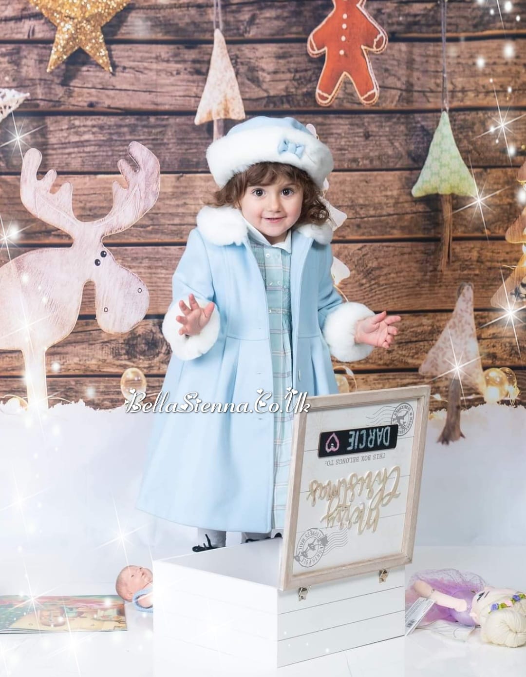 Sarah Louise Heritage Collection  Traditional Coat, Hat & Cape In Baby Blue  - C9500
