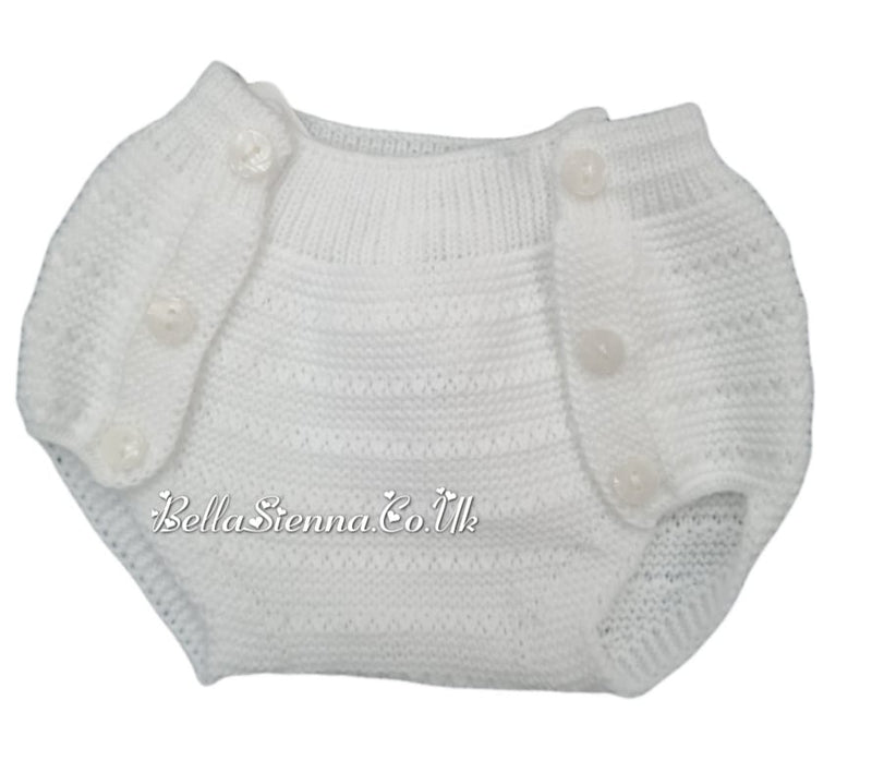 Mac Ilusion Newborn/Reborn Baby Unisex White Knitted  Four Piece Outfit 7831 WHITE