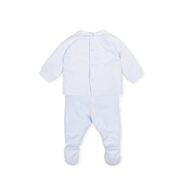Tutto Piccolo Pale Blue Striped Cosmic Two Piece Set For Baby Boy 2484