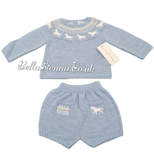 Martin Aranda Baby  Boys Fine Knitted Horse Short Set/Outfit - 010-10008