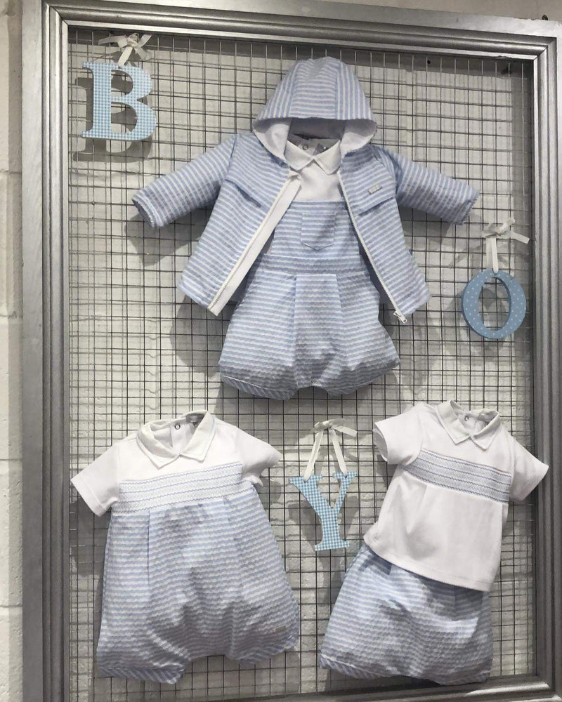 Blues Baby Seersucker Stripe Hooded Jacket BB0318 Bella Sienna