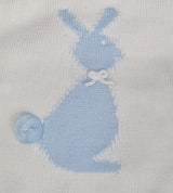 Granlei White & Baby Blue Bunny Rabbit Jumper & Jam Pants Set - 122 - Easter