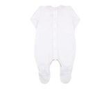 Rapife White Unisex Sleepsuit With Button Detail 4104