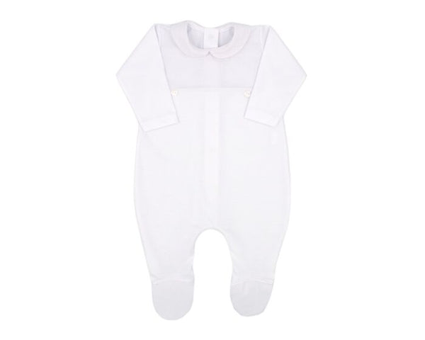 Rapife White Unisex Sleepsuit With Button Detail
