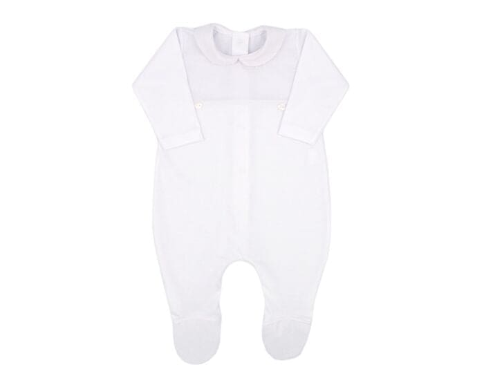 Rapife White Unisex Sleepsuit With Button Detail 4104