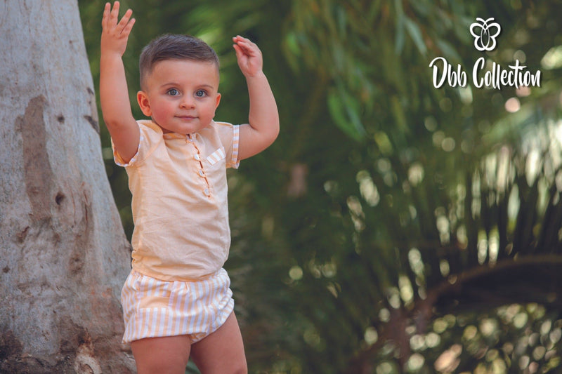 Dbb Collection Yellow & White Boys Shorts Set - 10205 - Summer
