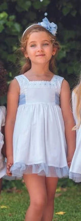 Dbb Collection White & Blue Dress - 10602