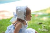 Dbb Collection White & Blue Dress, Pants & Bonnet Set - 10601 - Summer