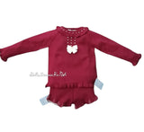 Granlei Burgundy Knitted Shorts Set Outfit - 2100