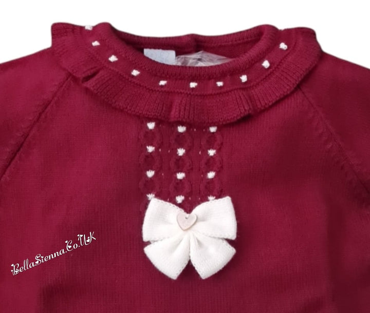 Granlei Burgundy Knitted Shorts Set Outfit - 2100