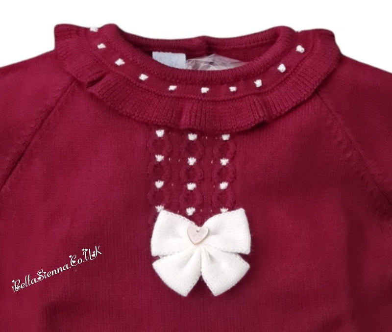 Granlei Burgundy Knitted Shorts Set Outfit - 2100