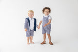 Blues Baby Navy & White Gingham Hooded Jacket - BB0336