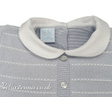 Granlei Baby Boys Fine Knitted Summer Grey Romper/Shortie 122183