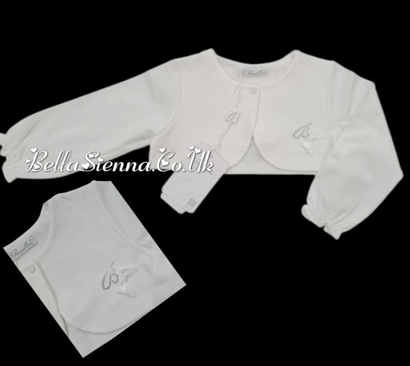 Beautiful Barcellino Ivory Cardigan With Diamante Detail & Bow - 9629