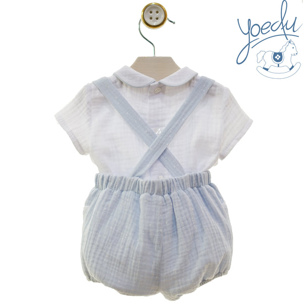 Yoedu Boys Blue & White Dungaree Outfit - 0014