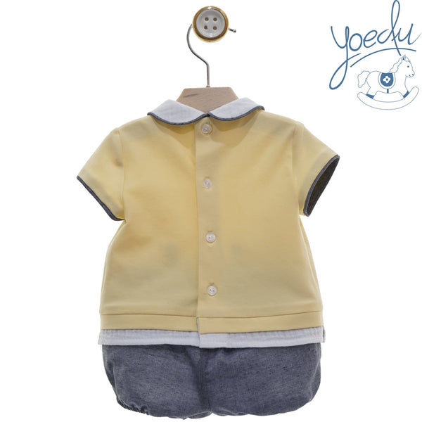 Yoedu Boys Lemon & Navy Two Piece Outfit - 0020