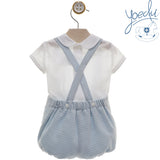 Yoedu Boys Blue & White Dungaree Outfit - 0024