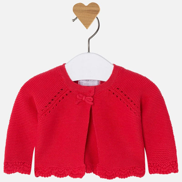 Mayoral Knitted red cardigan baby girl 325