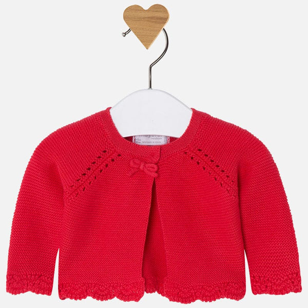 Mayoral Knitted red cardigan baby girl 325