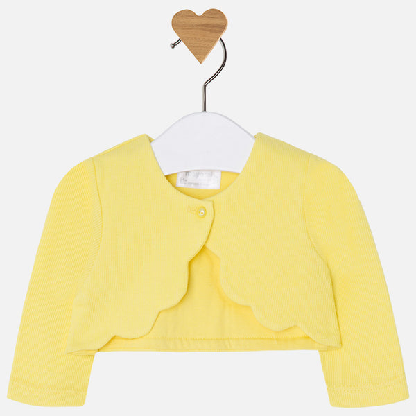 Mayoral Long Sleeved Yellow Cardigan For Baby Girl