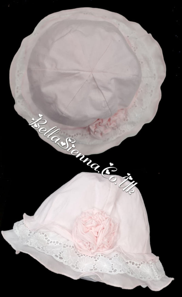 Dani By Sarah Louise Pink Sun hat With Ties - D09590P
