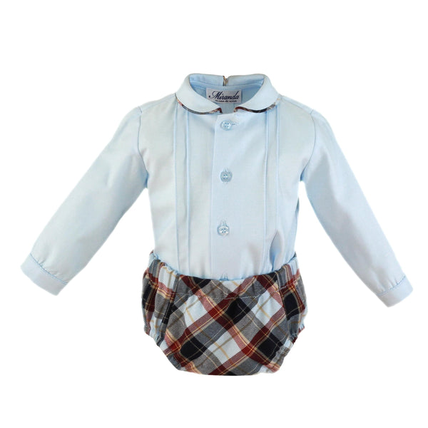 Miranda Boys Baby Blue Shirt & Jam Pants Set - 0028