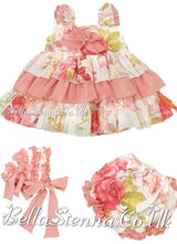 La Marquesita Real Baby Girls Floral Puffball Dress Set