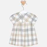 Mayoral Baby Girls Beige And Grey Check Dress 2846