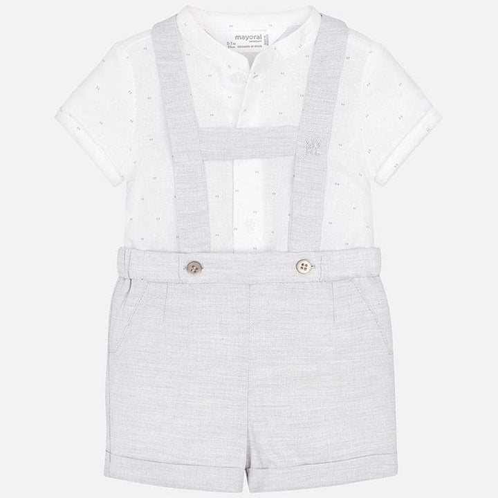 Mayoral Baby Smart Traditional Short set With Braces 1208 Grey
