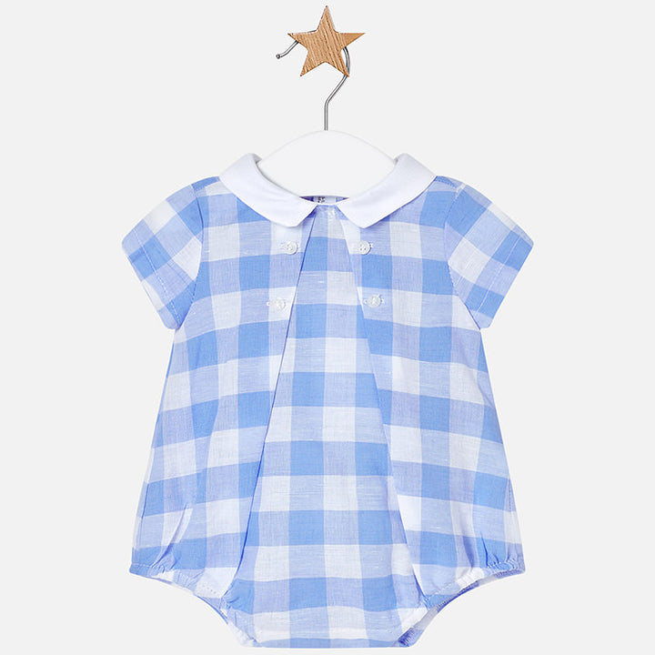Mayoral Blue & White Romper - 1628