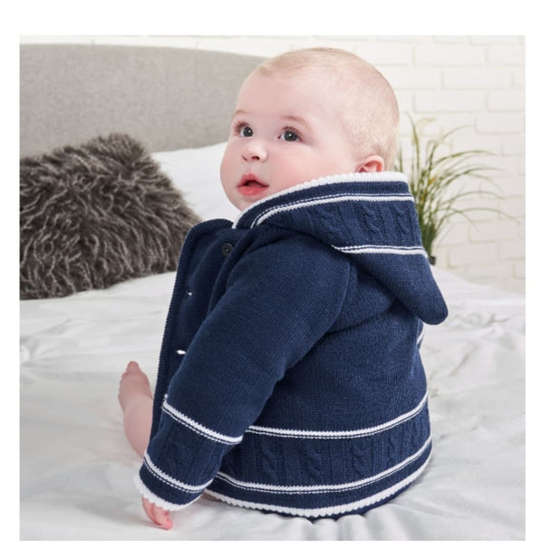 Dandelion Navy And White Knitted Baby Jacket £19.99 A1570