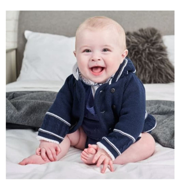 Dandelion Navy And White Knitted Baby Jacket £19.99 A1570