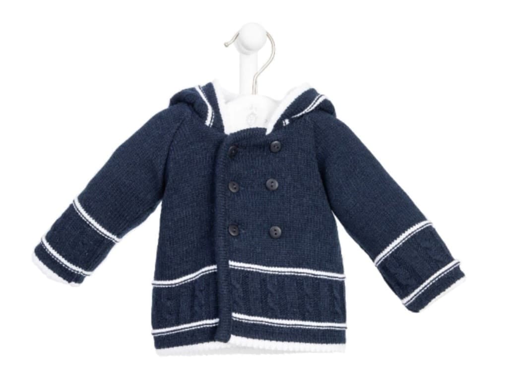 Dandelion Navy And White Knitted Baby Jacket £19.99 A1570