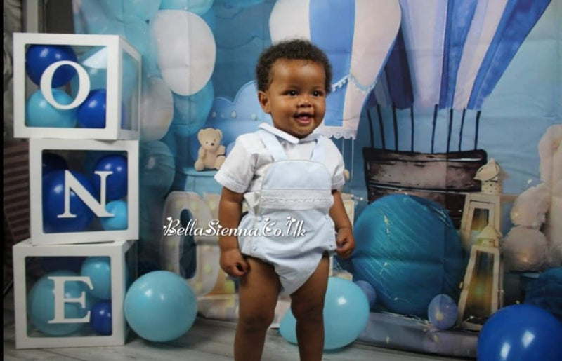 Pretty Originals Baby Blue/White Shirt & Romper Set - DL62048