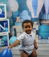 Pretty Originals Baby Blue/White Shirt & Romper Set - DL62048