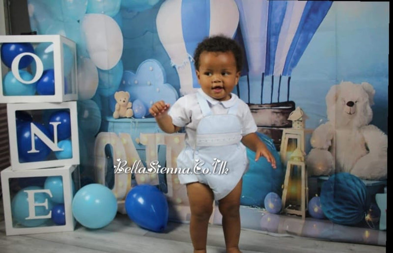Pretty Originals Baby Blue/White Shirt & Romper Set - DL62048