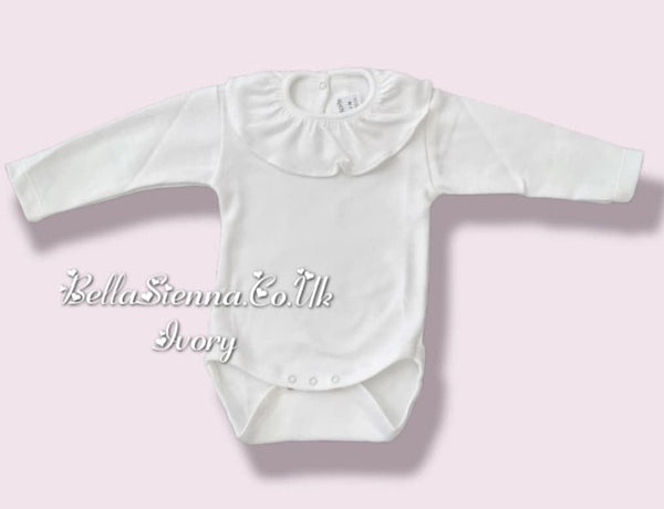 Rapife Ivory Long Sleeved Frill Collared Vest Bodysuit - 902