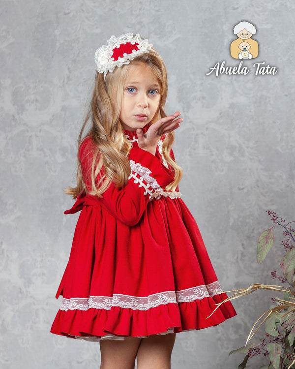 Abuela Tata Red & Cream Dress - 2599331