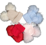 Bella Sienna Newborn Babies Pom Pom Red Hat