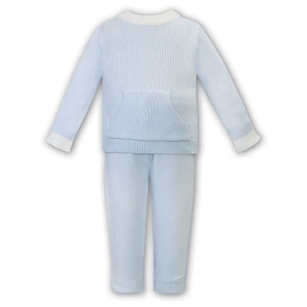 Sarah Louise & Dani Boys Pale Blue and Ivory Knit Top and Trouser