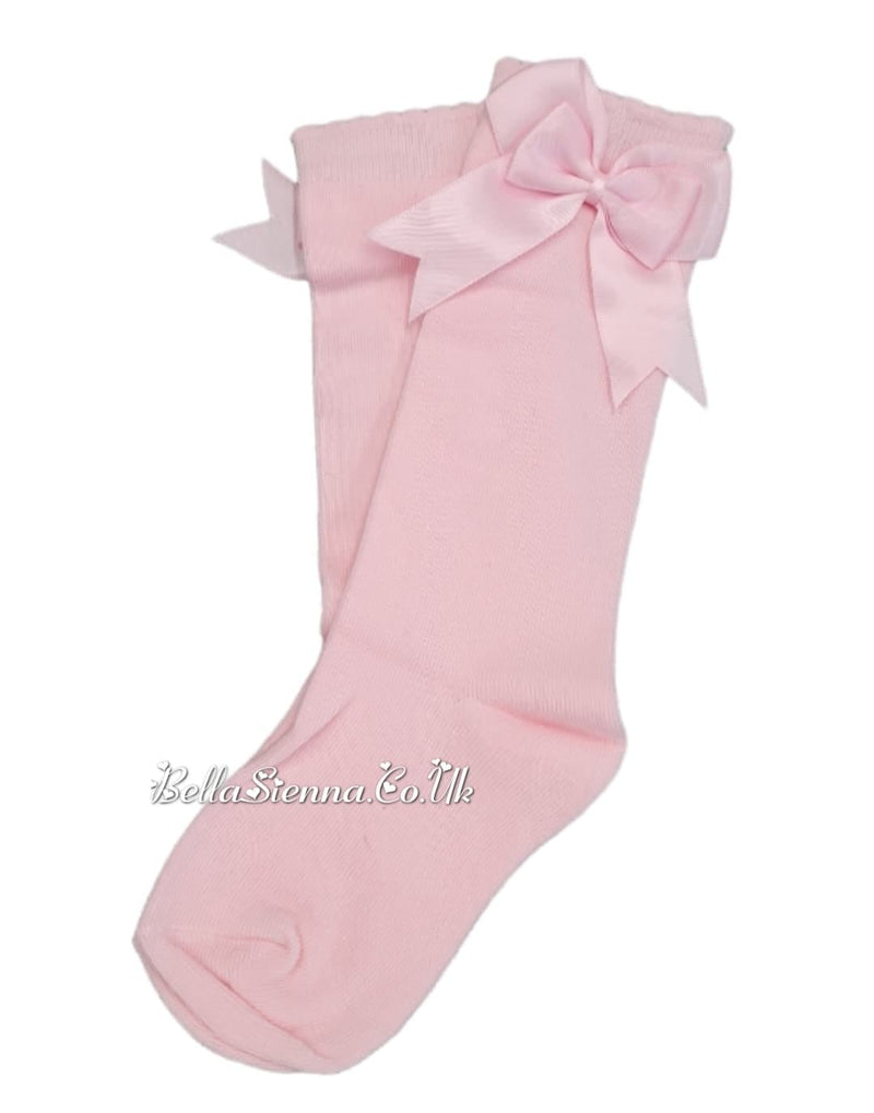 Guijarros Girls Pink Bow Socks