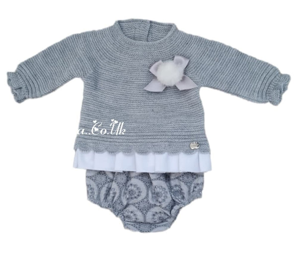 Juliana Baby Girls Grey Knitted Two Piece Set J765
