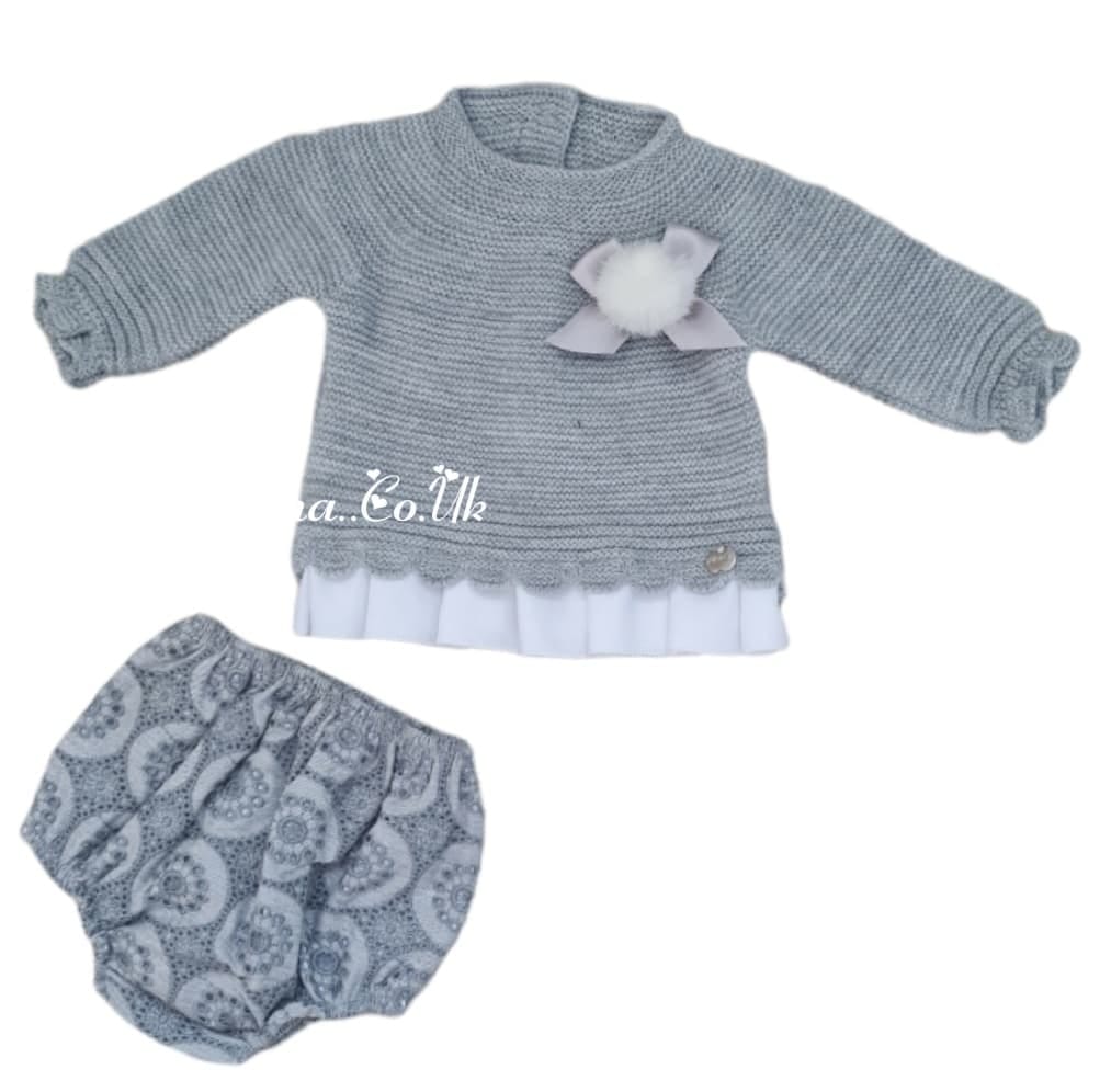 Juliana Baby Girls Grey Knitted Two Piece Set J765