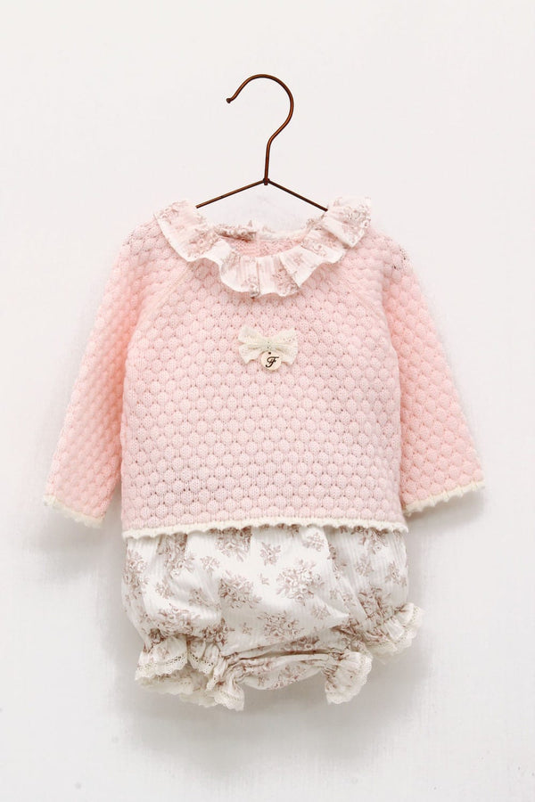 Foque Baby Girls Pink Bloomer & Jumper Jam Pant Set 2024203